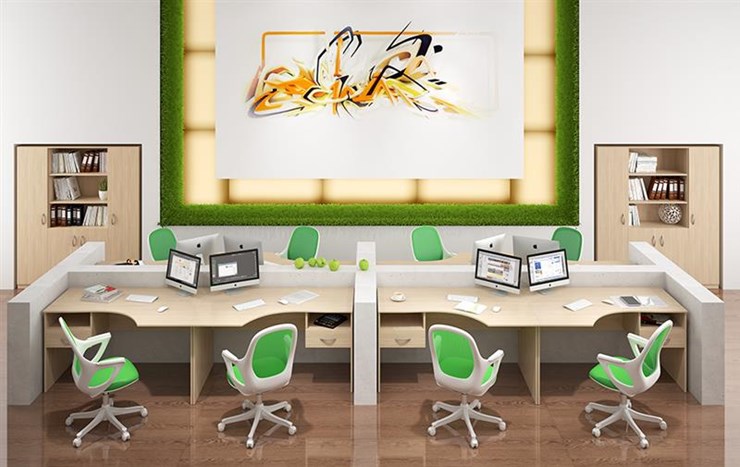 Мебель для персонала SIMPLE с эргономичными столами и шкафом в Когалыме - изображение 6